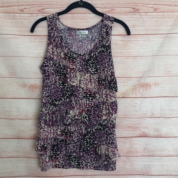 Van Heusen Purple Multicolor Sleeveless Top M - Picture 1 of 4
